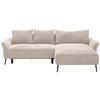 ECKSOFA Creme Chenille  - Creme/Schwarz, KONVENTIONELL, Textil/Metall (255/164cm) - Carryhome