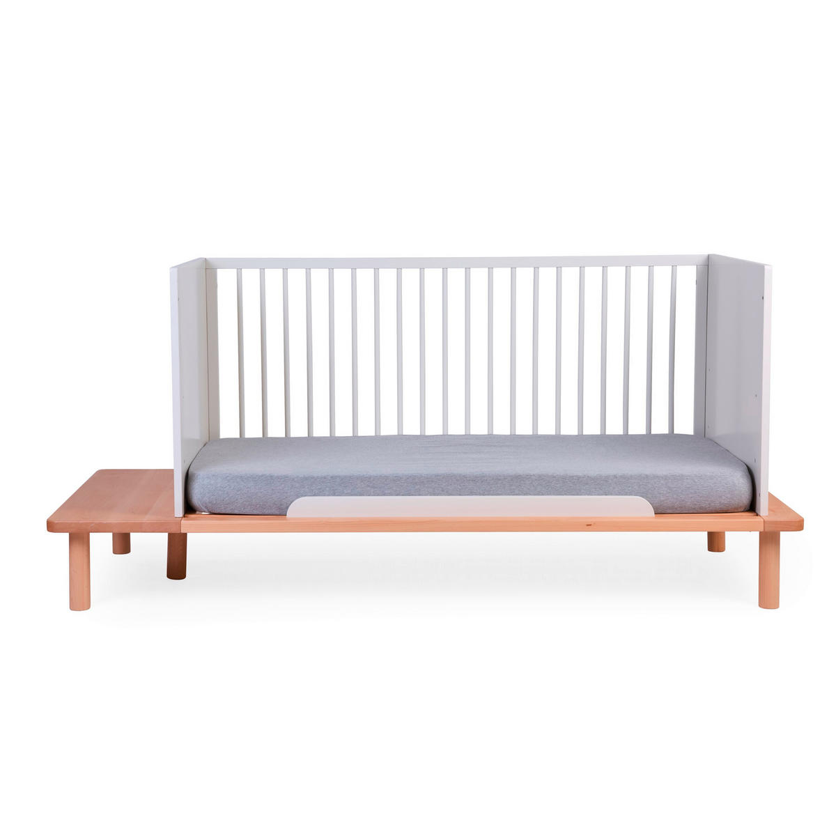 GITTERBETT Evobed 5in1 Naturel inkl. Rausfallschutz B140PLF  - Weiß/Naturfarben, KONVENTIONELL (182/84/84cm) - Childhome