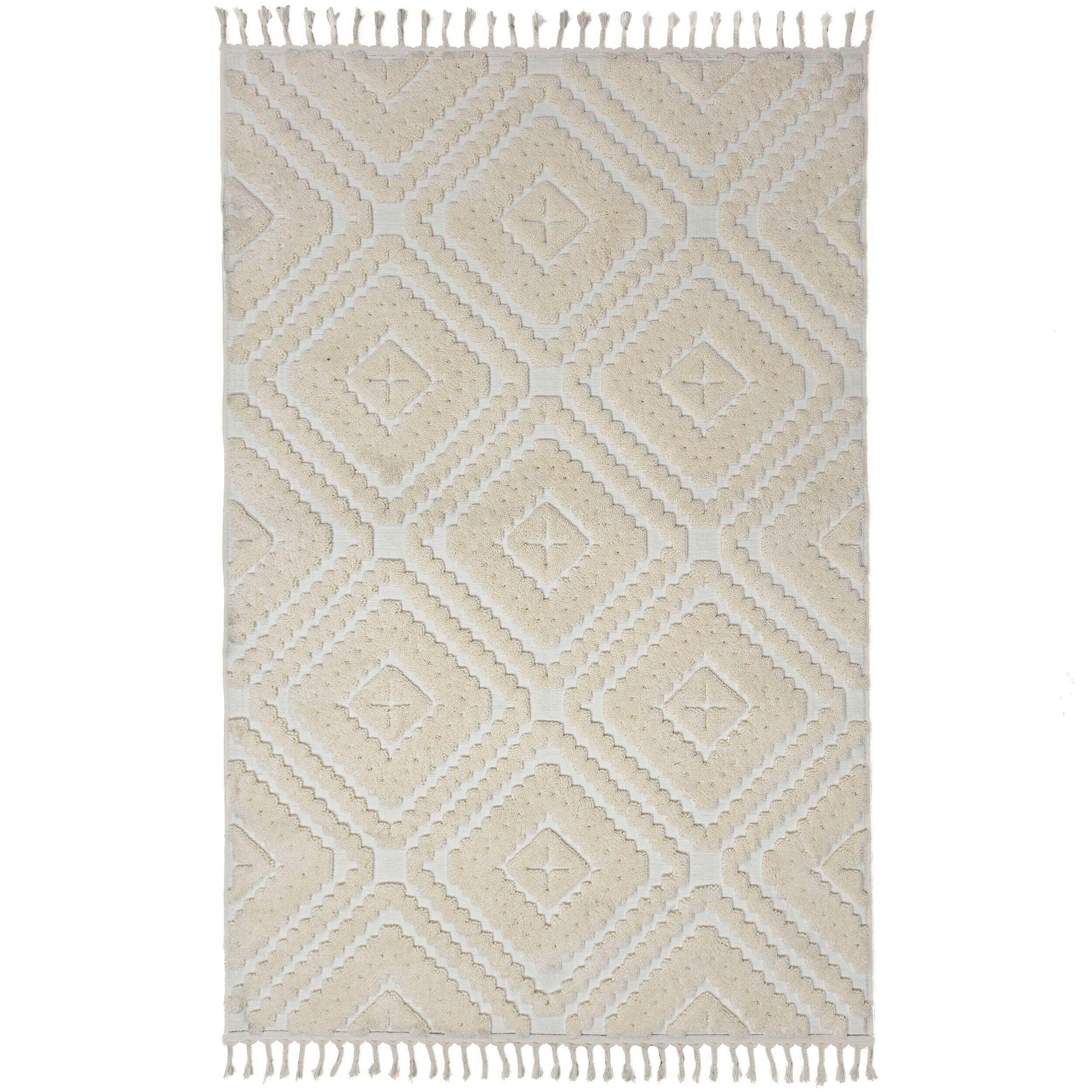 HOCHFLORTEPPICH 200/300 cm Diomara Elfenbein rechteckig  - Elfenbein, Basics, Kunststoff/Textil (200/300cm) - Flair Rugs