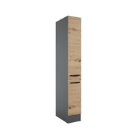 APOTHEKERSCHRANK 30/211/57 cm  in Anthrazit, Eiche Artisan  - Anthrazit/Schwarz, LIFESTYLE, Holzwerkstoff/Kunststoff (30/211/57cm) - P & B