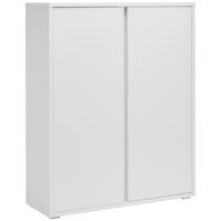 SCHUHSCHRANK Weiß  - Alufarben/Weiß, MODERN, Holzwerkstoff/Kunststoff (97,5/120/33,8cm) - Xora