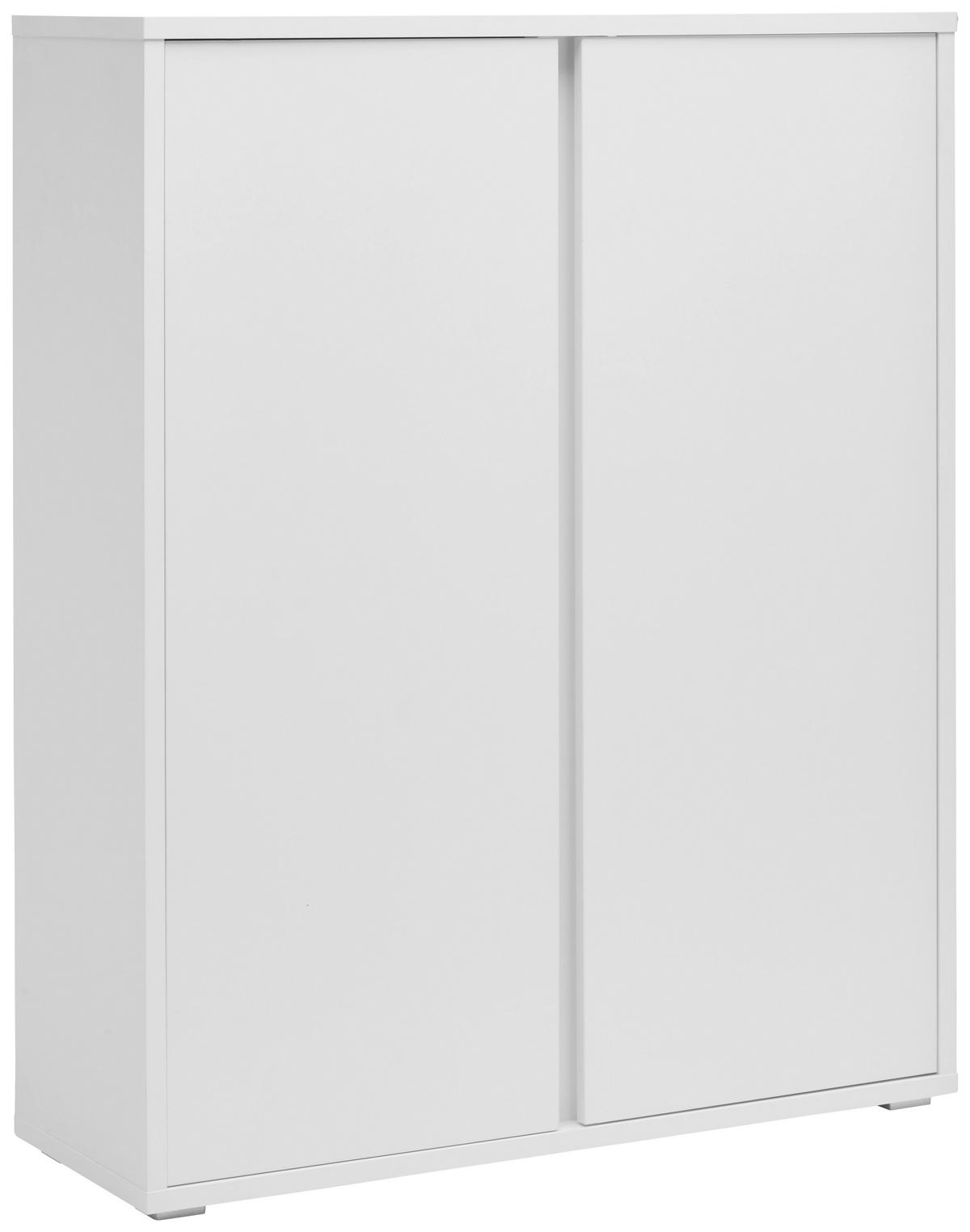 SCHUHSCHRANK Weiß  - Alufarben/Weiß, MODERN, Holzwerkstoff/Kunststoff (97,5/120/33,8cm) - Xora