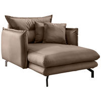 XXL-SESSEL Lederlook Braun    - Schwarz/Braun, MODERN, Textil/Metall (111/101/167cm) - Livetastic