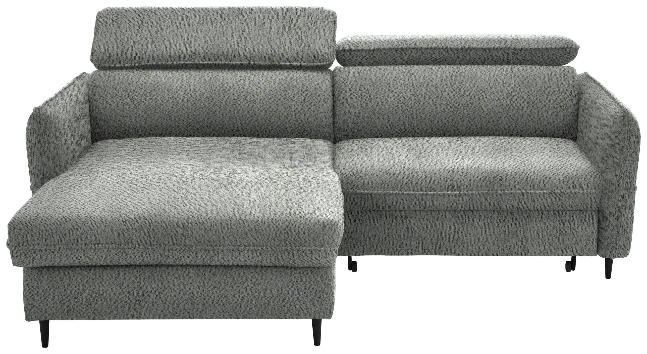 ECKSOFA in Struktur Ecru  - Ecru/Schwarz, Design, Holz/Textil (185/232cm) - Stylife