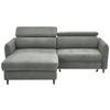 ECKSOFA in Struktur Ecru  - Ecru/Schwarz, Design, Holz/Textil (185/232cm) - Stylife