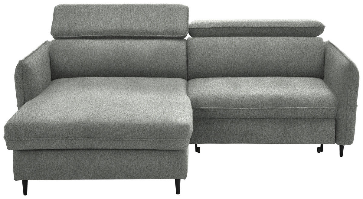 ECKSOFA in Struktur Ecru  - Ecru/Schwarz, Design, Holz/Textil (185/232cm) - Stylife