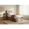 BOXBETT 90/200 cm,  in Braun, Matratze, gepolstertes Kopfteil, Bettkasten, Topper, H3 = fest  - Schwarz/Braun, Design, Holzwerkstoff/Kunststoff (90/200cm) - Esposa