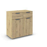 KOMMODE  in 80/81/42 cm  - Chromfarben/Eiche Artisan, Design, Holzwerkstoff/Metall (80/81/42cm) - Carryhome