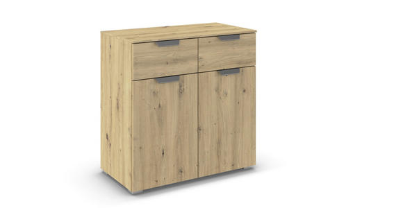 KOMMODE  in 80/81/42 cm  - Chromfarben/Eiche Artisan, Design, Holzwerkstoff/Metall (80/81/42cm) - Carryhome
