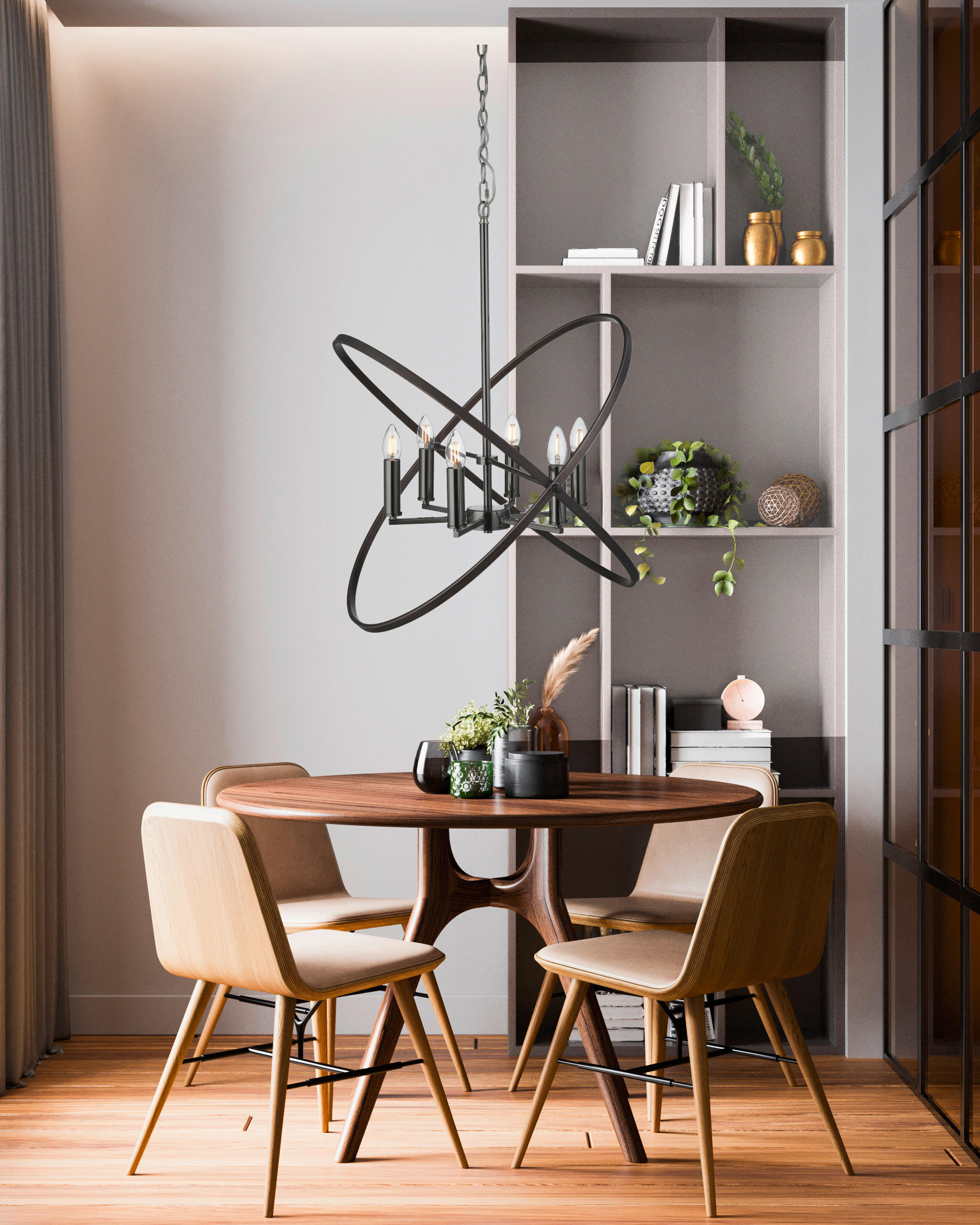HÄNGLAMPA Hoopla 84/150 cm  - brun/svart, Design, metall (84/150cm)