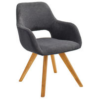 ARMLEHNSTUHL  in Flachgewebe, Mikrofaser  - Wildeiche/Anthrazit, Design, Holz/Textil (56/86/64cm) - Lomoco