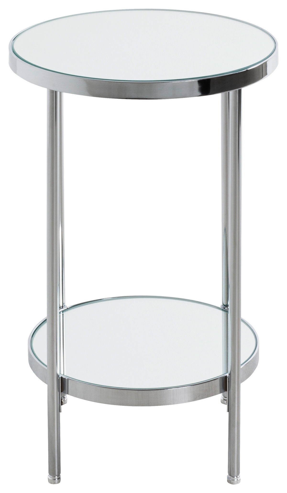 BEISTELLTISCH 28/28/46 cm Chromfarben rund  - Chromfarben, Trend, Glas/Metall (28/28/46cm)