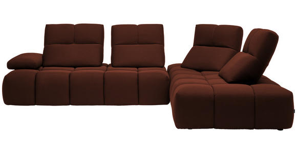 ECKSOFA in Struktur Rostfarben 313/233 cm - Rostfarben/Schwarz, Design, Kunststoff/Textil (313/233cm) - Emilio Belluti