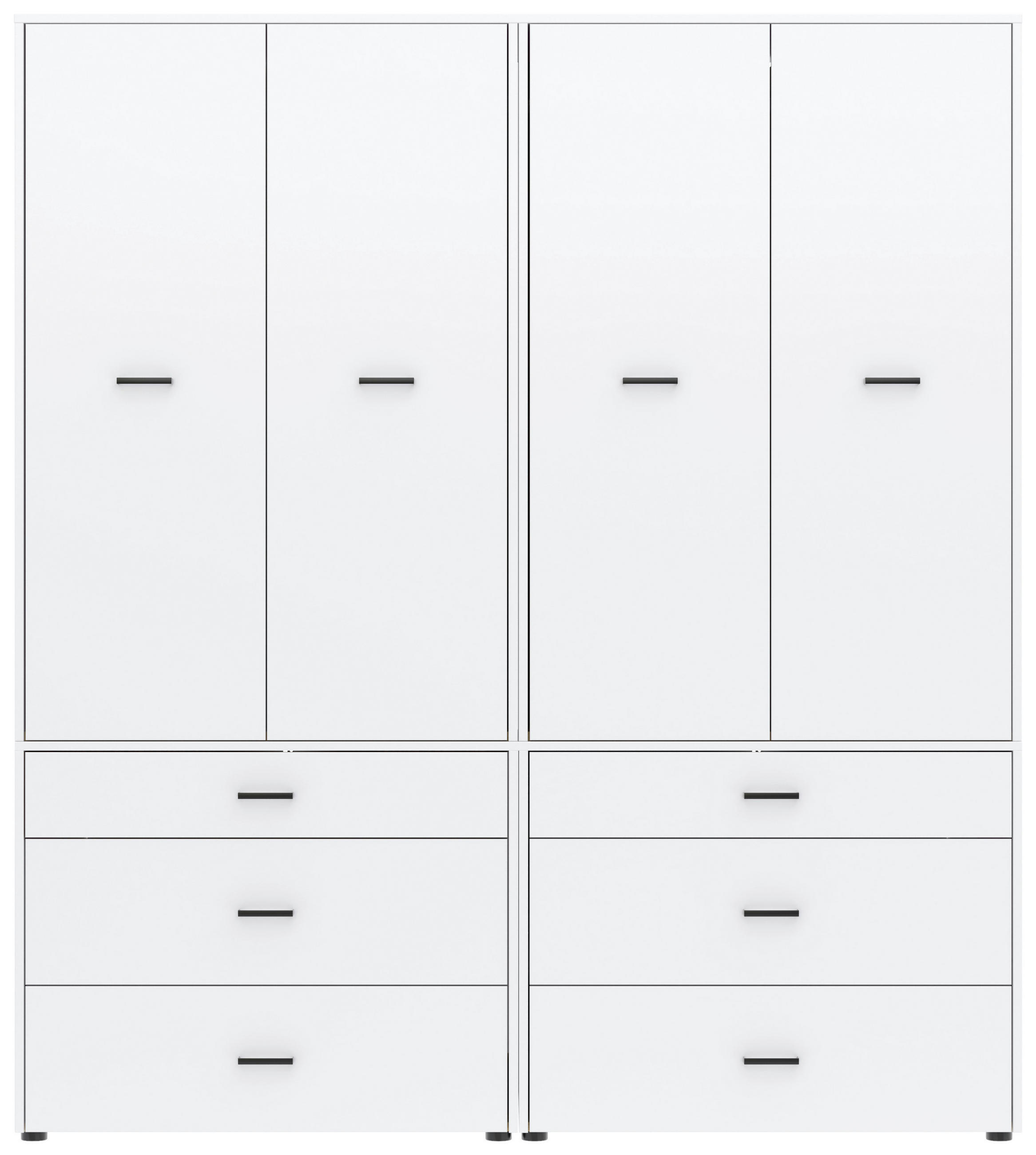 Drehtürenschrank M. Schubladen 180 Cm Kivo, Weiß