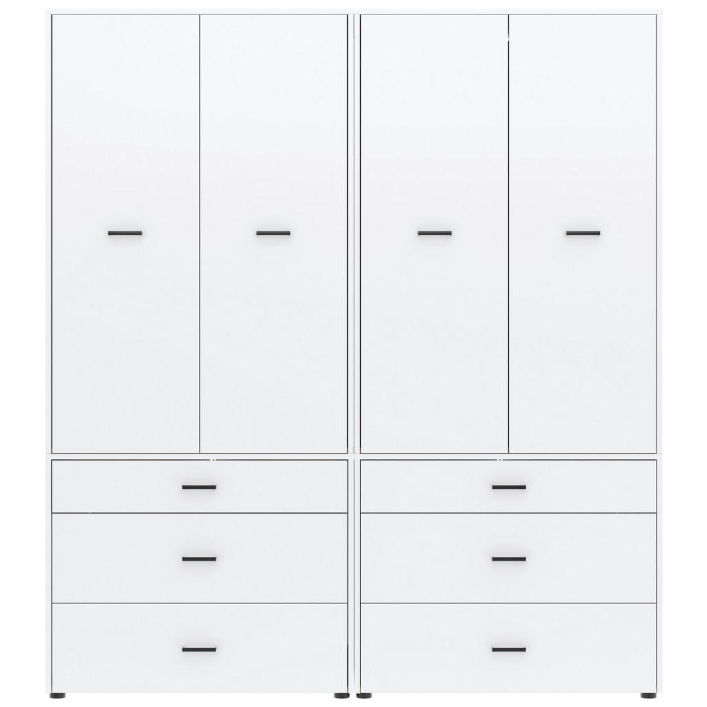 Drehtürenschrank Mit Schubladen 180 Cm Kivo, Weiß