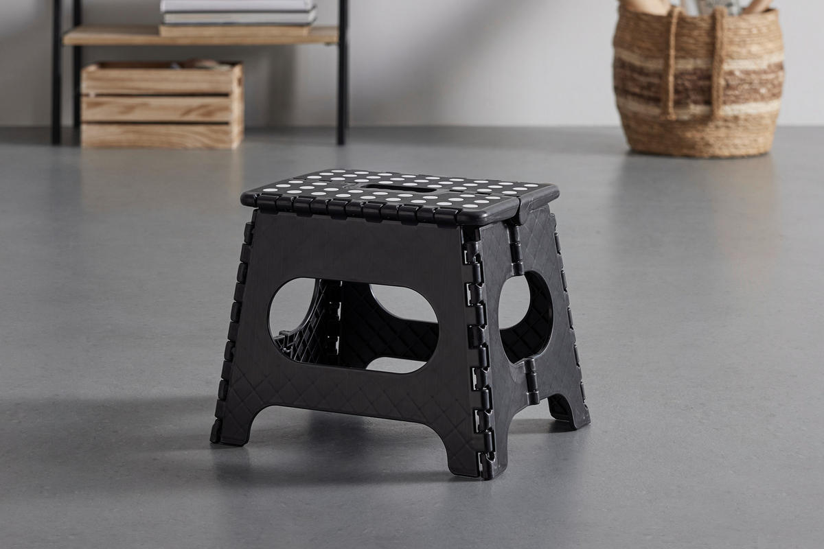 KLAPPHOCKER Schwarz  - Schwarz, KONVENTIONELL, Kunststoff (34/27/26cm)