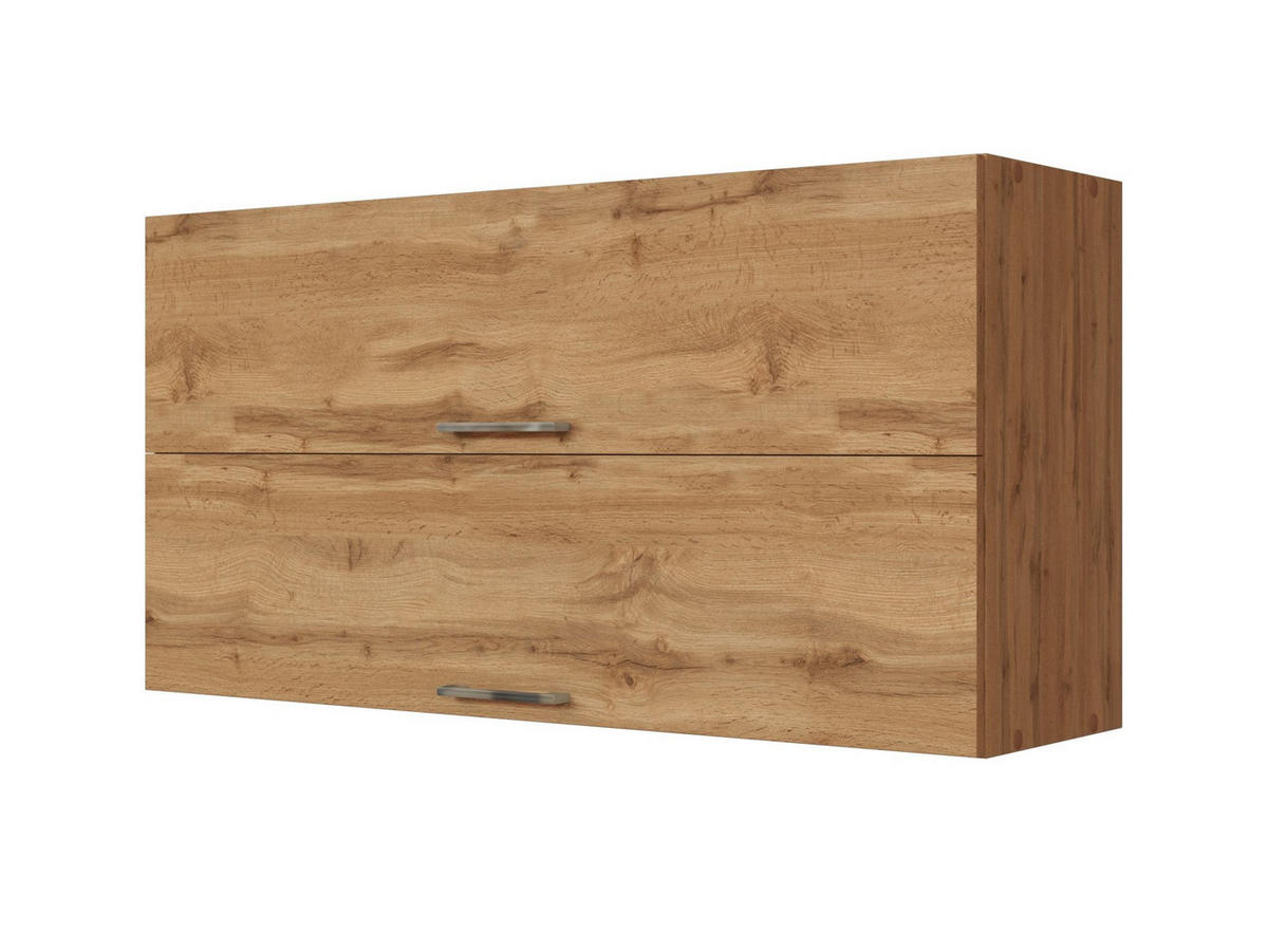 KÜCHENOBERSCHRANK 110/57/34 cm  in Eiche Wotan  - Chromfarben/Eiche Wotan, MODERN, Holzwerkstoff/Metall (110/57/34cm) - Held