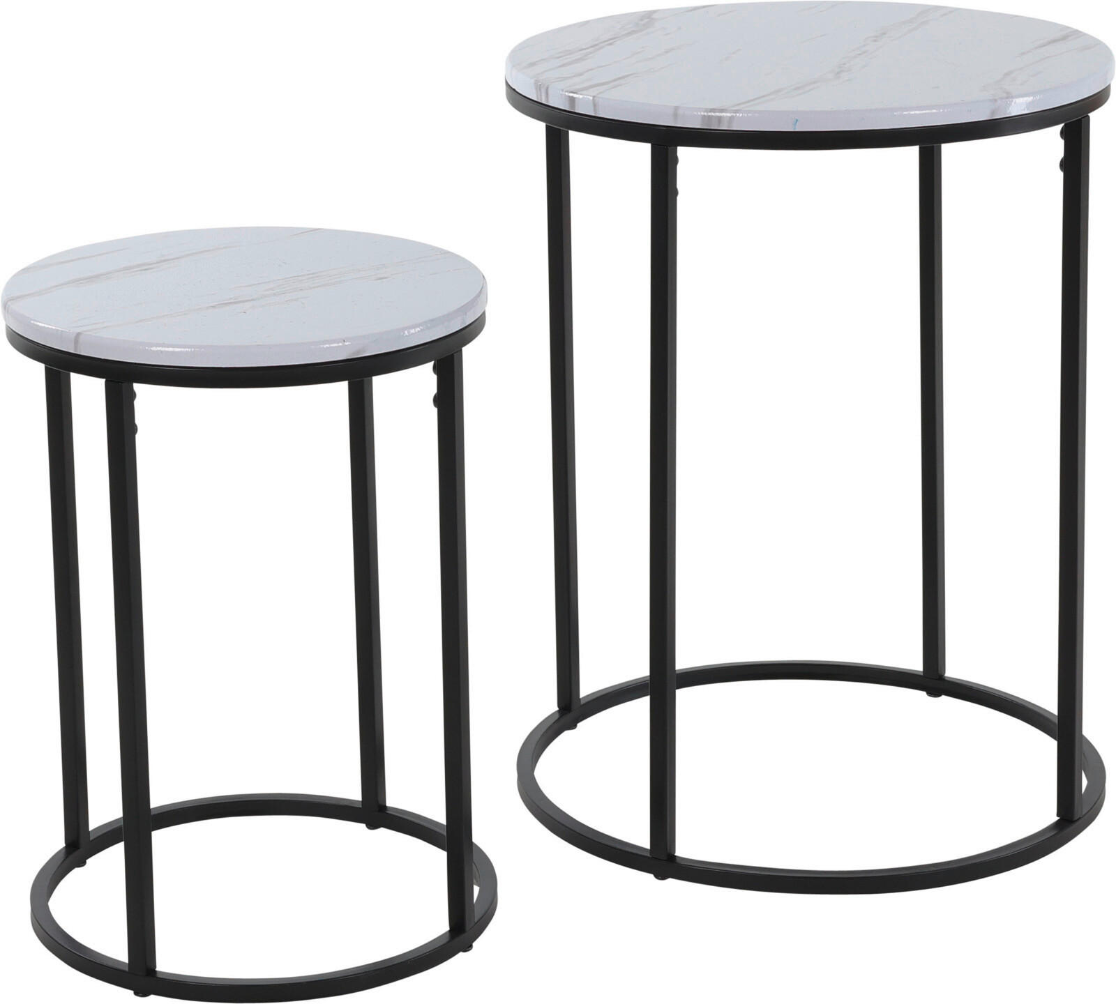 BEISTELLTISCHSET in Metall, Holzwerkstoff 40/40/50,5 cm  - Schwarz, Basics, Holzwerkstoff/Metall (40/40/50,5cm)