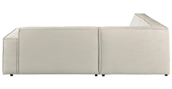 ECKSOFA Creme Cord  - Creme/Schwarz, KONVENTIONELL, Kunststoff/Textil (224/254cm) - Hom`in