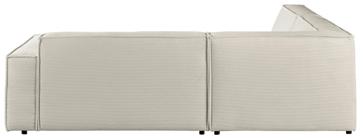 ECKSOFA in Cord Creme  - Creme/Schwarz, Konventionell, Kunststoff/Textil (224/254cm) - Hom`in