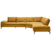ECKSOFA in Flachgewebe Honig  - Schwarz/Honig, Design, Textil/Metall (344/271cm) - Chilliano