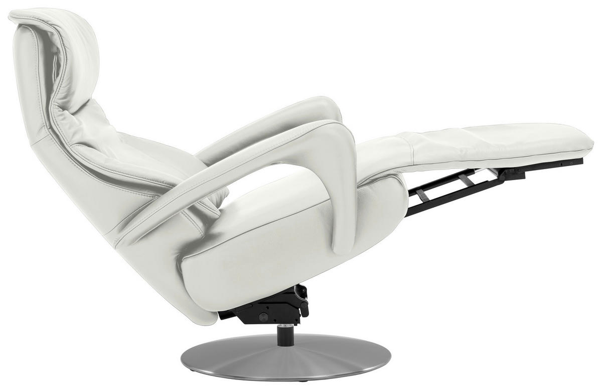 RELAXSESSEL in Leder Creme  - Edelstahlfarben/Creme, Design, Leder/Metall (75/117/88cm) - Dieter Knoll
