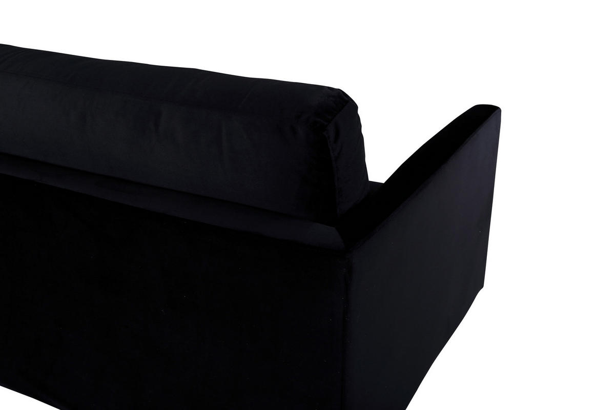 3-SITZER-SOFA in Samt Schwarz  - Schwarz, Design, Textil/Metall (260/78/80cm) - Livetastic