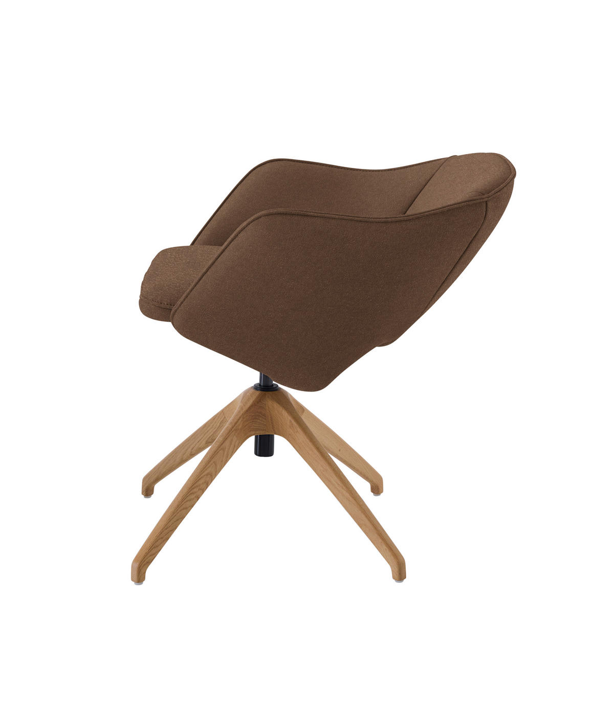 ARMLEHNSTUHL  in Echtleder naturbelassen  - Wildeiche/Braun, Design, Leder/Holz (63/74-90/57-73cm) - Koinor