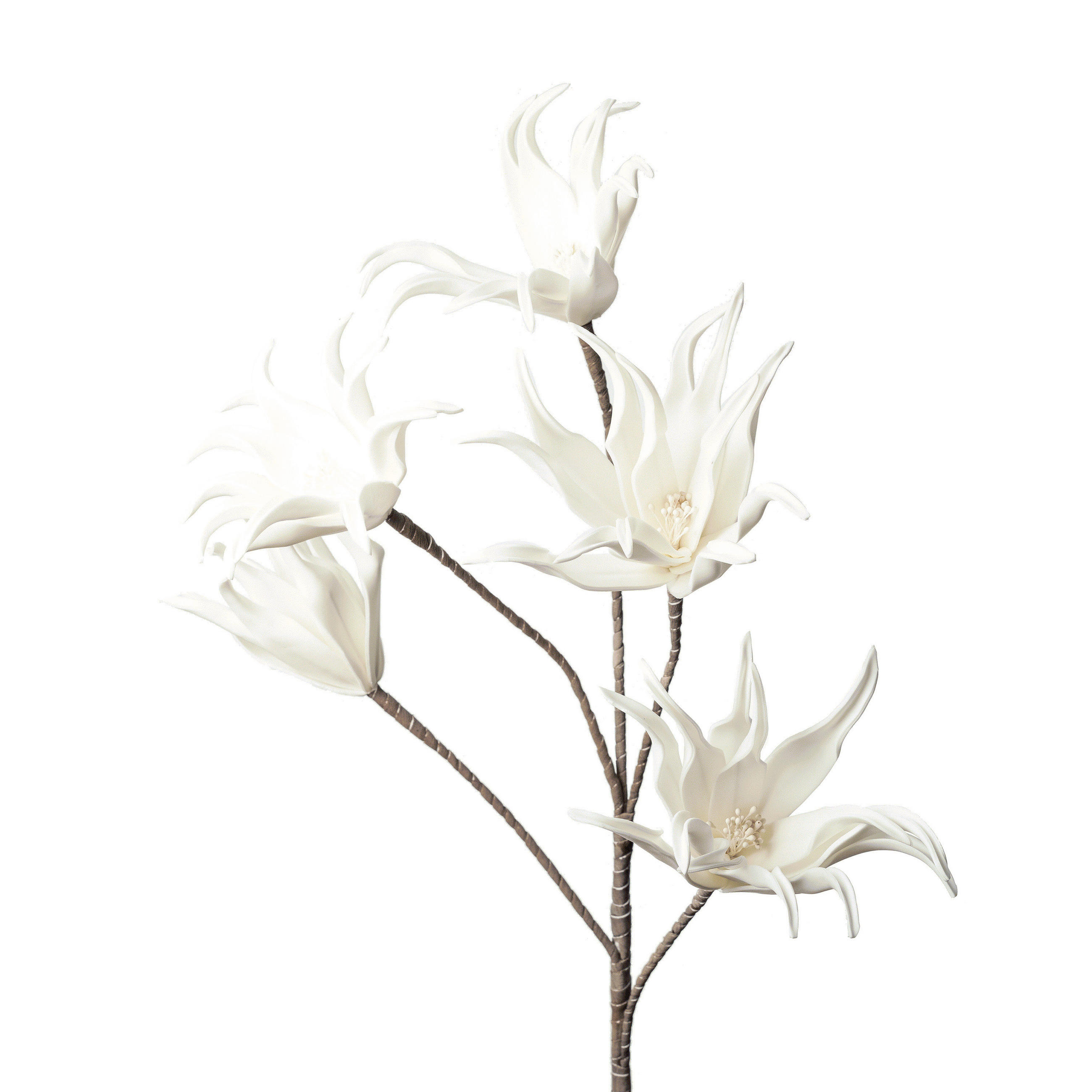 UMETNA ROŽA - bela/zelena, Basics, umetna masa (115cm)