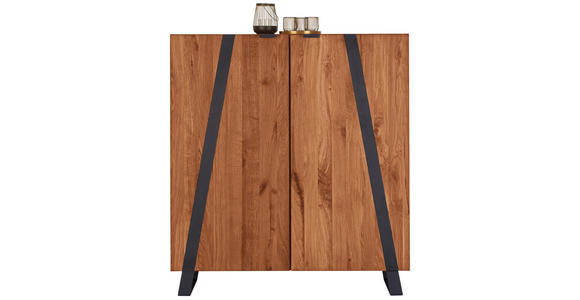 KOMMODE  in 115/126,5/43 cm  - Eichefarben/Schwarz, Trend, Holz/Metall (115/126,5/43cm) - Landscape