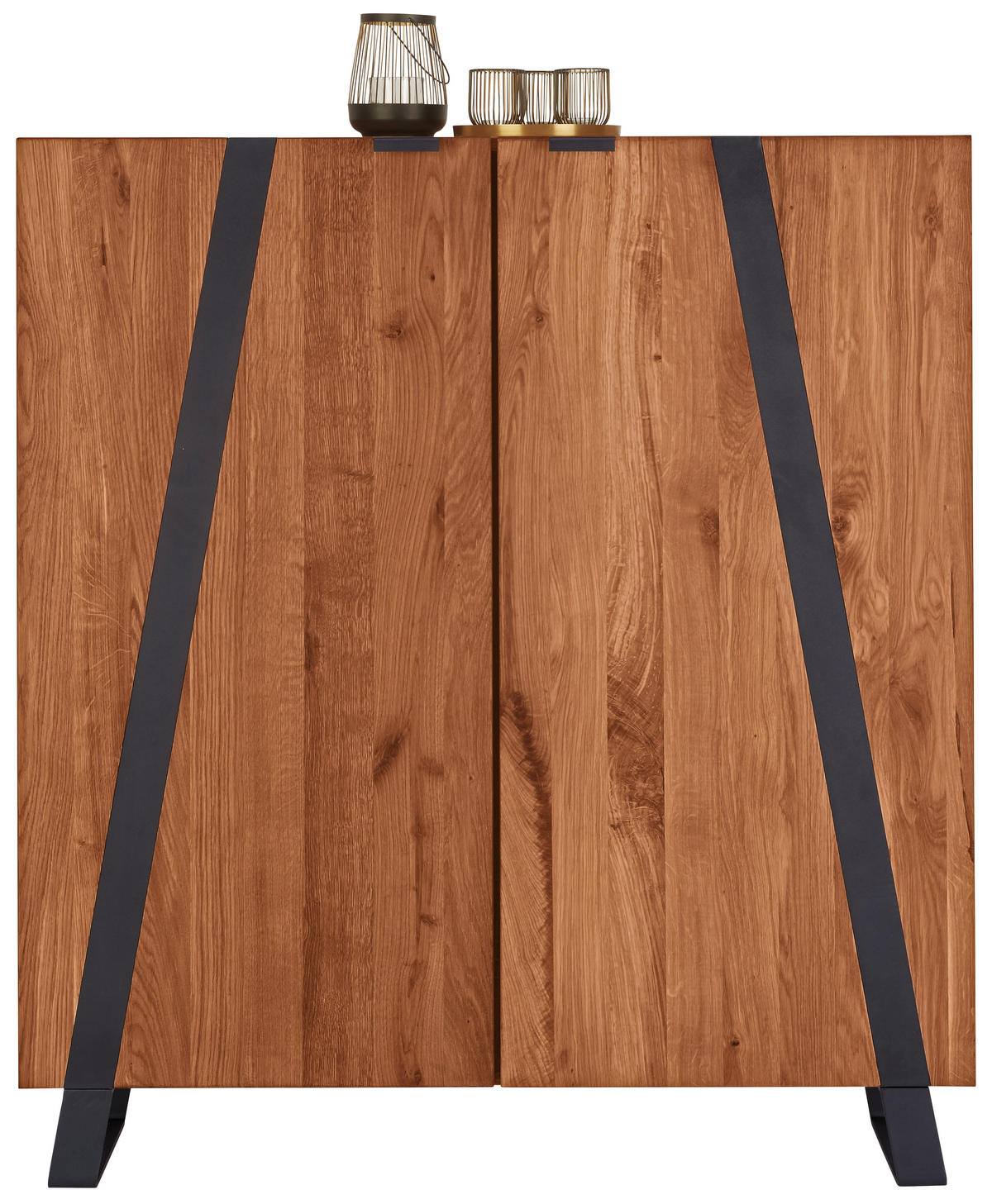 KOMMODE  in 115/126,5/43 cm  - Eichefarben/Schwarz, Trend, Holz/Metall (115/126,5/43cm) - Landscape