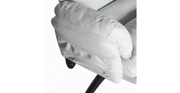 CHEFSESSEL Mikrofaser Schwarz, Hellgrau  - Hellgrau/Schwarz, Design, Kunststoff/Textil (79/101-109/74cm) - Venda