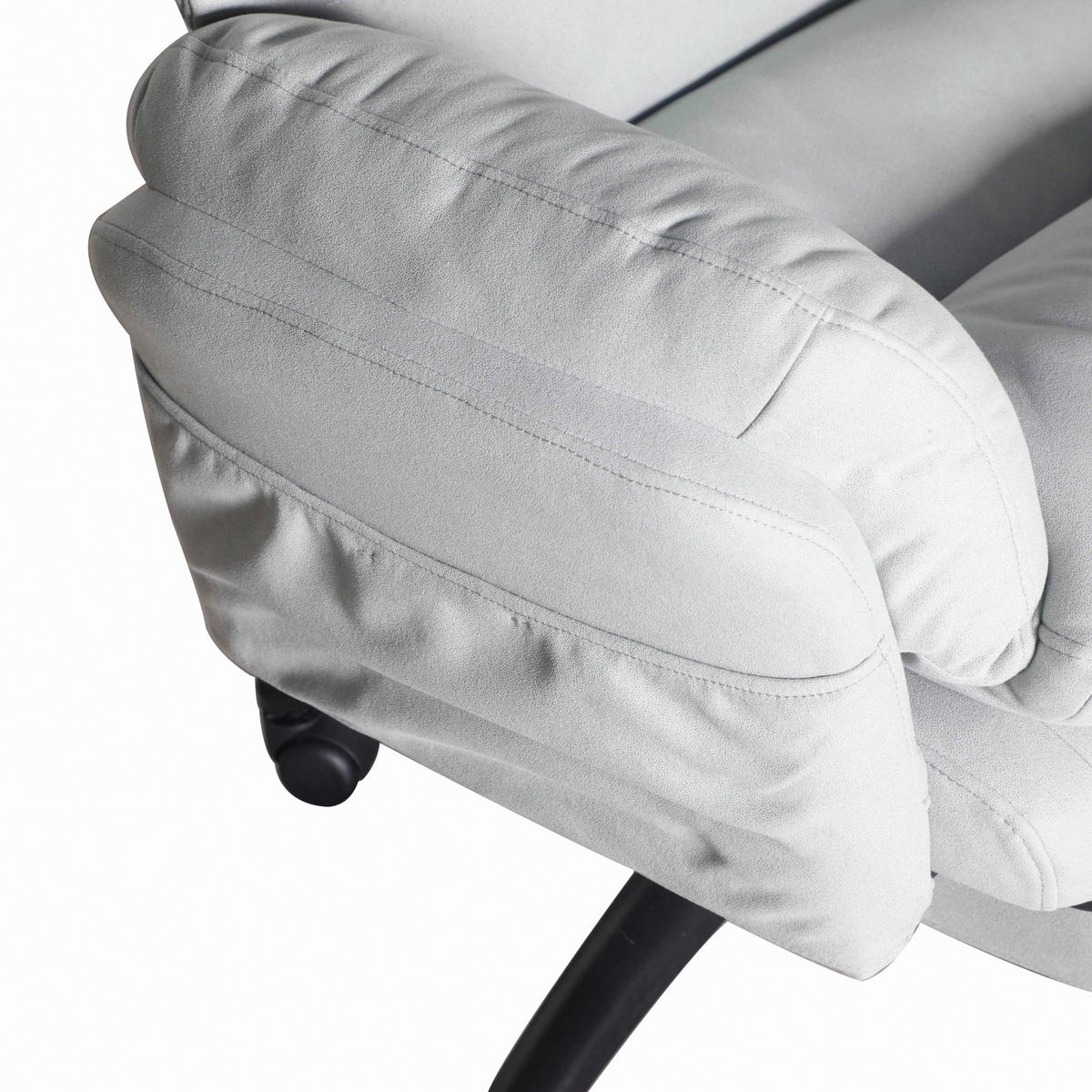 CHEFSESSEL Mikrofaser Schwarz, Hellgrau  - Hellgrau/Schwarz, Design, Kunststoff/Textil (79/101-109/74cm) - Venda