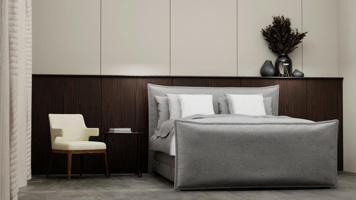 BOXSPRINGBETT 160/200 cm  in Silberfarben  - Silberfarben/Schwarz, MODERN, Textil (160/200cm) - MID.YOU