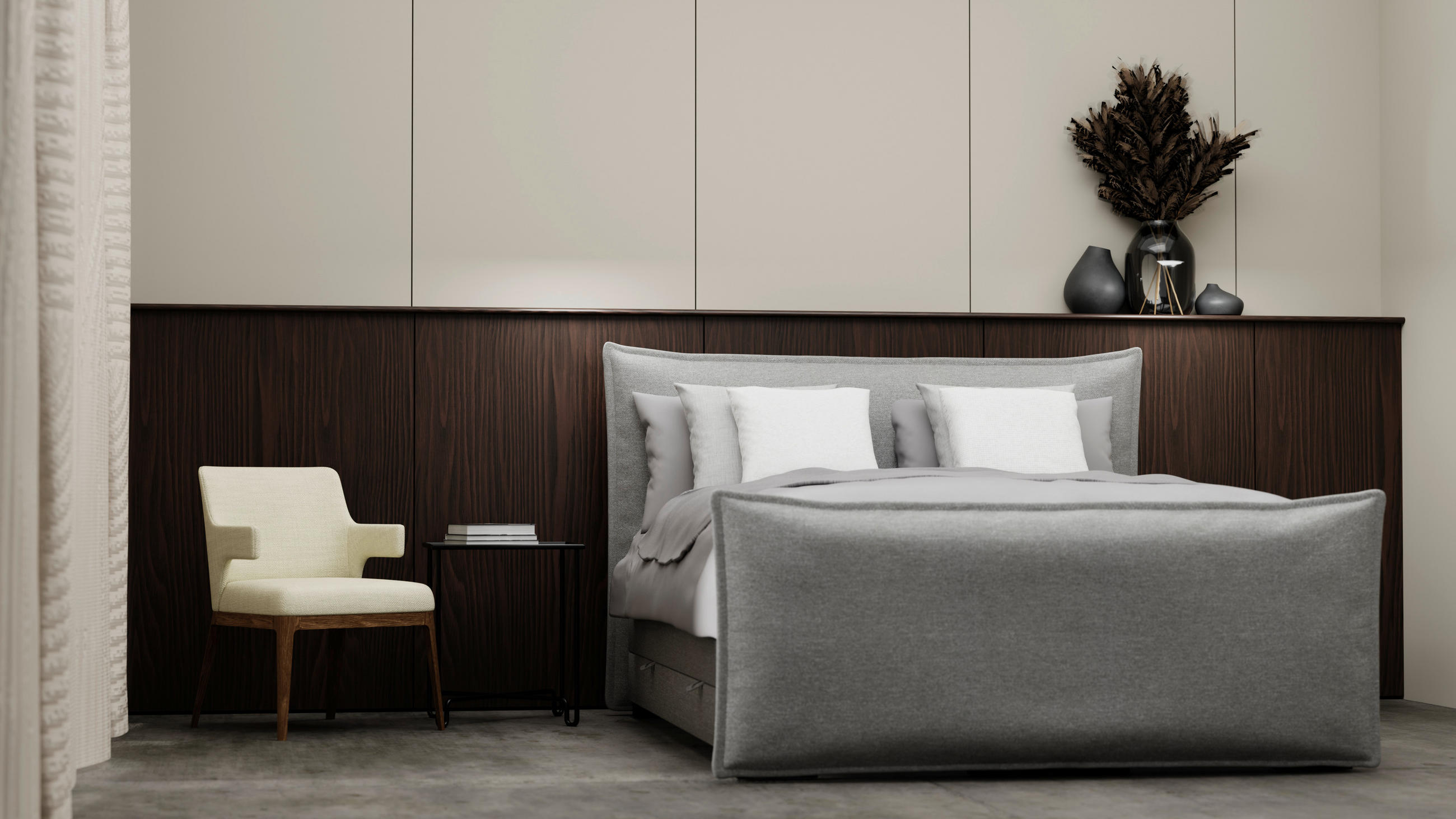 Thumbnail - Mid.you Boxspringbett, Silber, Textil, H3, Höhe ca. 17 cm, 160x200 cm, gepolstertes Kopfteil, Topper durchgehend, in ver...