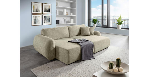BIGSOFA Flachgewebe Mintgrün  - Schwarz/Mintgrün, KONVENTIONELL, Kunststoff/Textil (250/72/145cm) - Carryhome