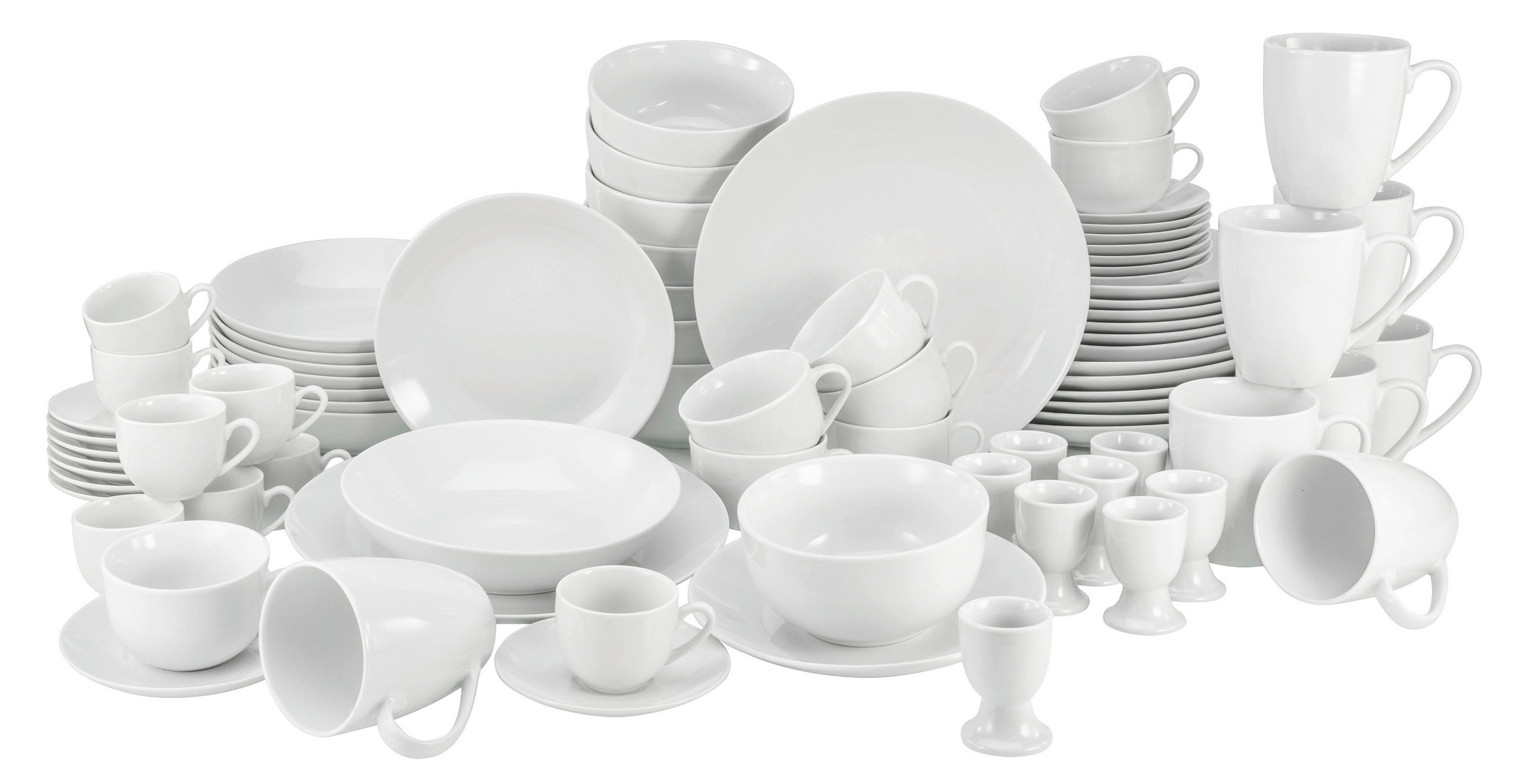 KOMBISERVICE Weiß 80-teilig  - Weiß, Basics, Keramik (57/48/35cm) - Creatable