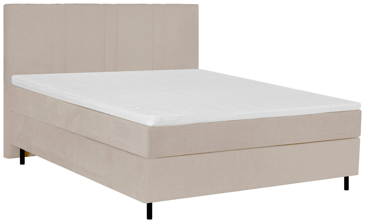 BOXSPRINGBETT 120/200 cm  in Perlmutt  - Perlmutt/Schwarz, Design, Textil/Metall (120/200cm) - Welnova