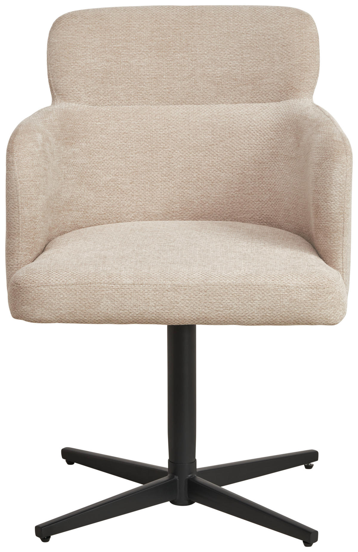 ARMLEHNSTUHL  in Eisen Webstoff  - Beige/Schwarz, KONVENTIONELL, Holz/Textil (58,5/85/63cm) - Livetastic