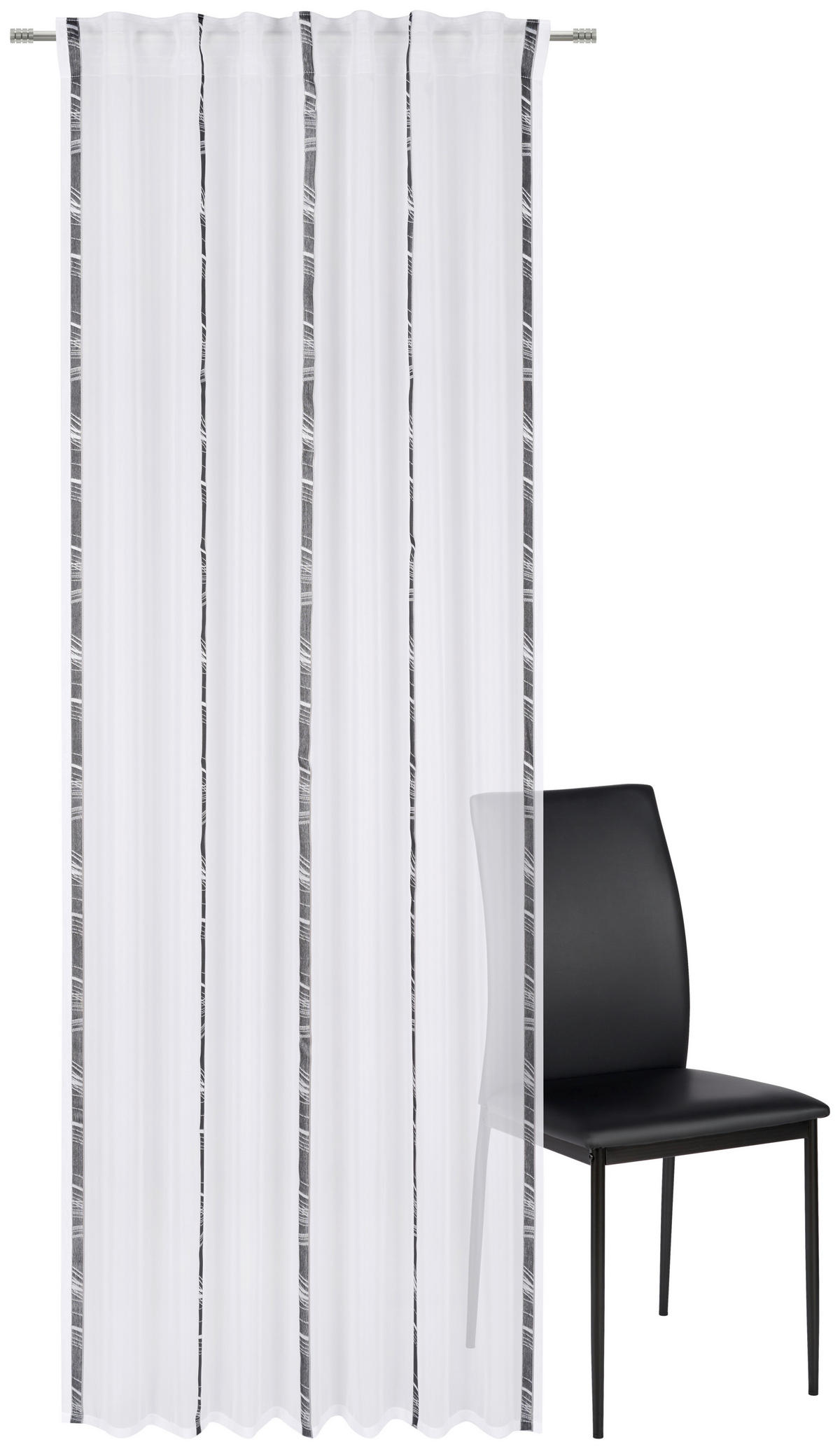FERTIGVORHANG halbtransparent  - Schwarz, KONVENTIONELL, Textil (140/255cm) - Novel