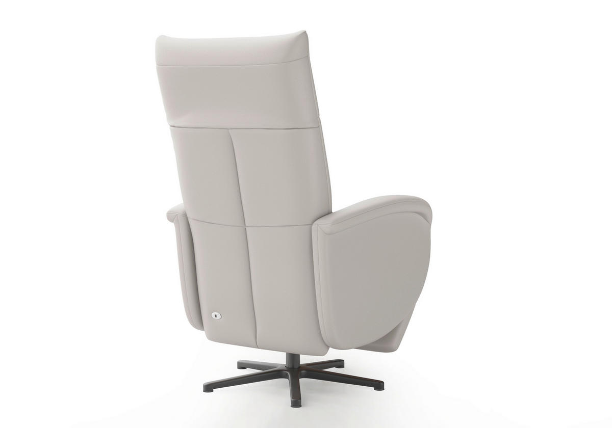 DREHSTUHL  in Hellgrau  - Hellgrau/Schwarz, MODERN, Leder/Metall (75/112/82cm) - Sit & More