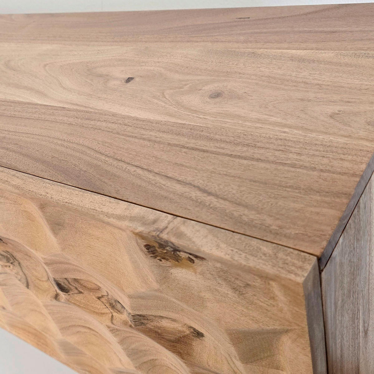 TV-BÄNK  i 160/56/37 cm  - svart/akaciefärgad, Natur, metall/trä (160/56/37cm) - Livetastic