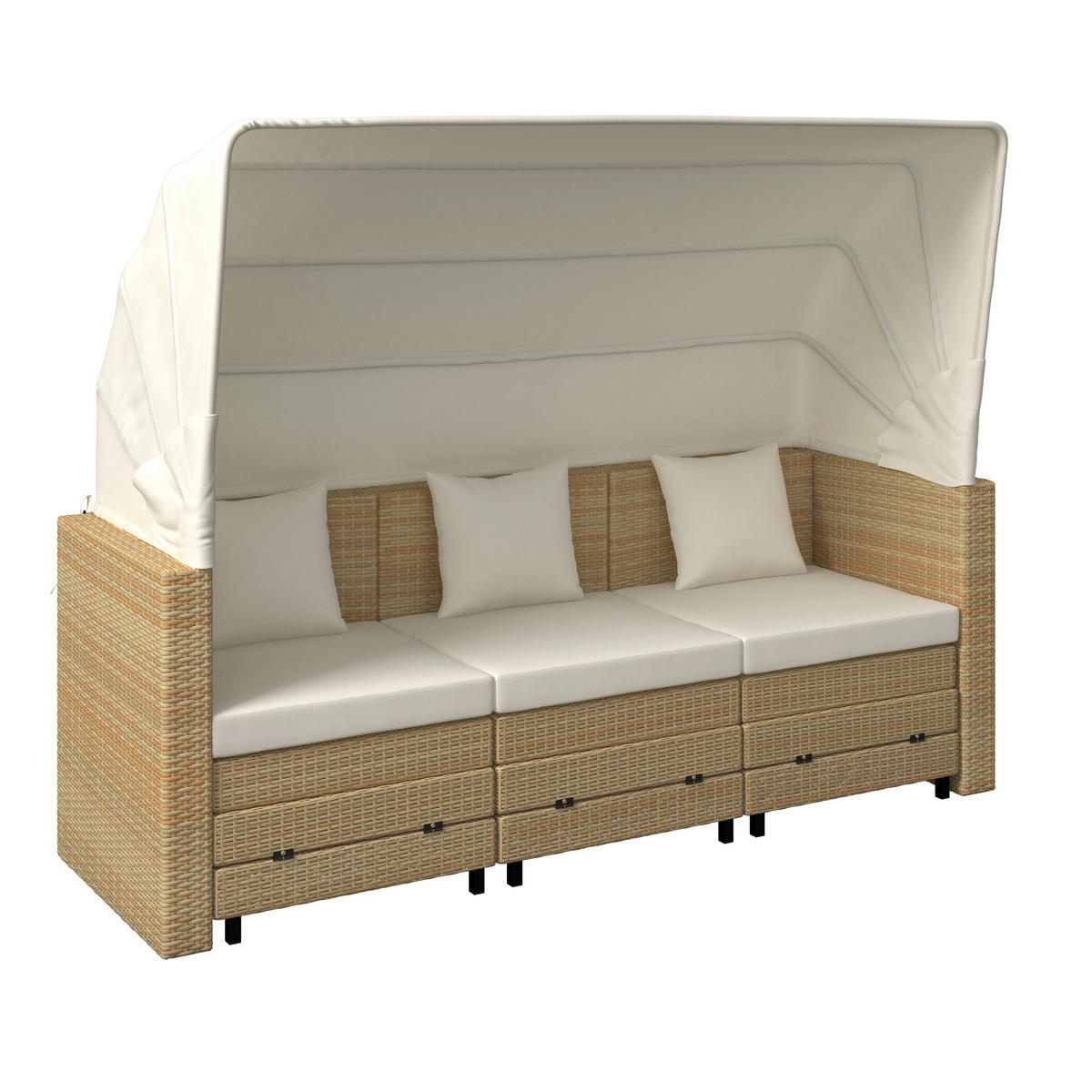 LOUNGEGARNITUR   200/159/75 cm Eisen  - Beige/Creme, MODERN, Kunststoff/Textil (200/159/75cm) - Ambia Garden