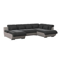 WOHNLANDSCHAFT Anthrazit, Grau Webstoff  - Chromfarben/Anthrazit, MODERN, Textil/Metall (184/345/228cm) - MID.YOU