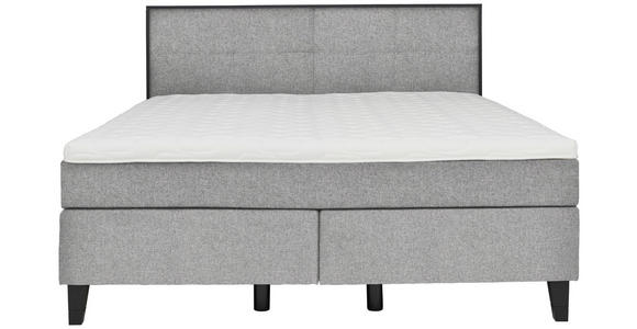 BOXSPRINGBETT 180/200 cm  in Taupe  - Taupe/Schwarz, Design, Holz/Textil (180/200cm) - Hom`in