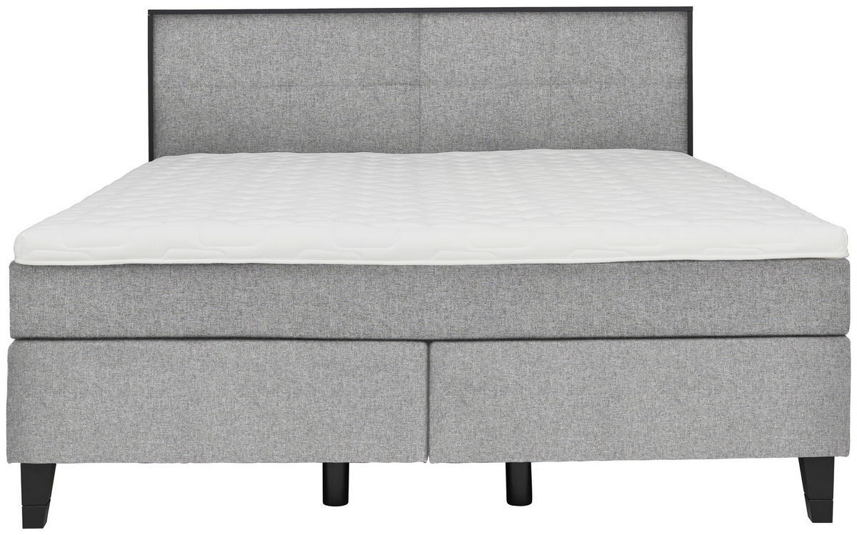 BOXSPRINGBETT 200/200 cm  in Taupe  - Taupe/Schwarz, Design, Holz/Textil (200/200cm) - Hom`in