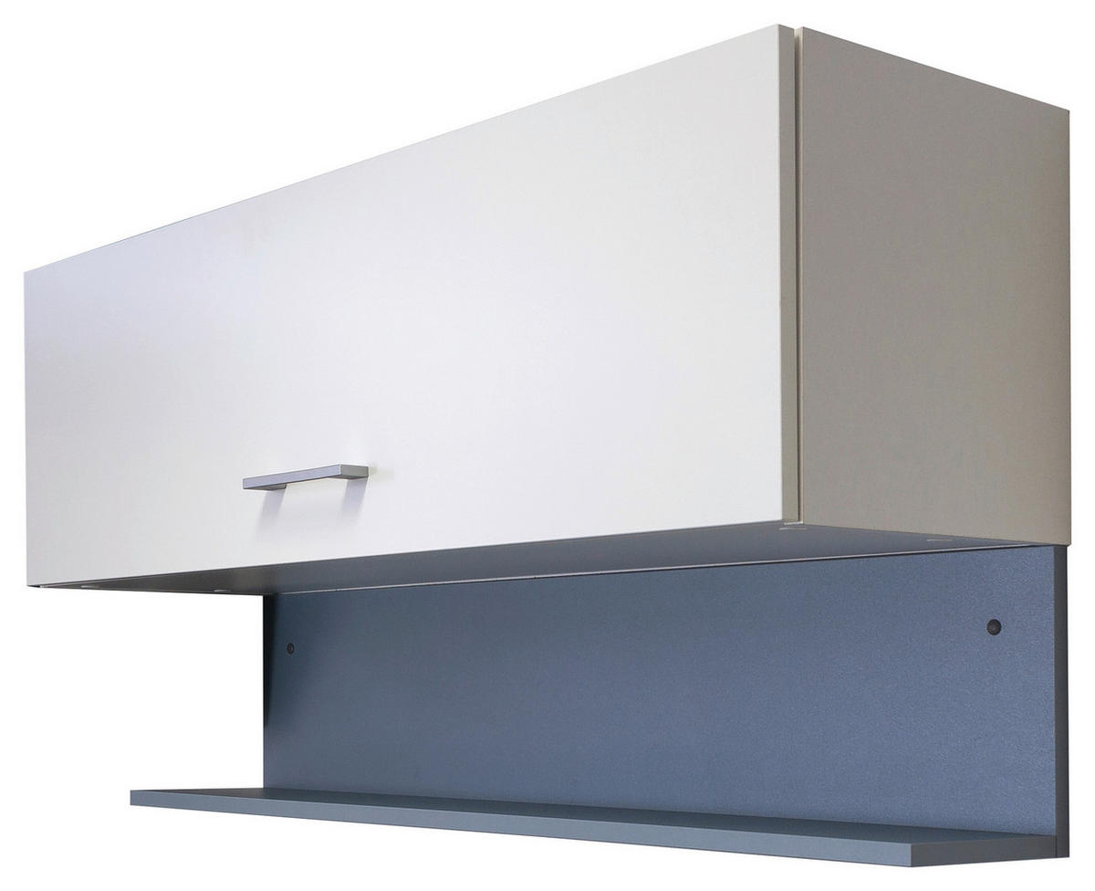 KÜCHENBLOCK 270 cm   in Weiß  - Graubraun/Alufarben, KONVENTIONELL, Holzwerkstoff/Kunststoff (270cm) - FlexWell