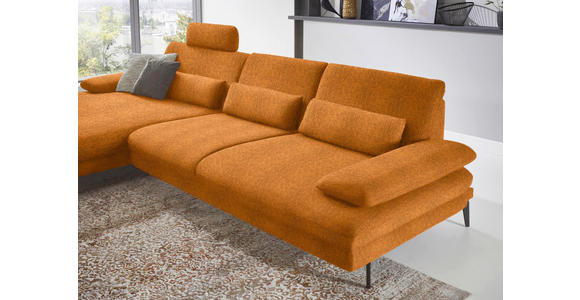 ECKSOFA in Chenille Orange 180/310 cm - Schwarz/Orange, Design, Textil/Metall (180/310cm) - Dieter Knoll