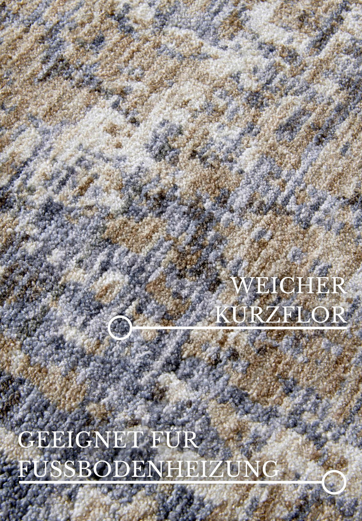 FLACHWEBETEPPICH 160/225 cm Kollektion 1871 Blau, Creme rechteckig  - Blau/Creme, Design, Kunststoff (160/225cm) - Villeroy & Boch