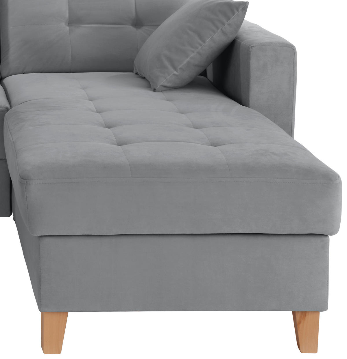 ECKSOFA Samt Anthrazit  - Anthrazit/Naturfarben, Design, Holz/Textil (231/160cm) - Livetastic